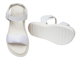 GreyderLAB Kadın Beyaz Hakiki Deri Sandalet 3Y2CS45120-5