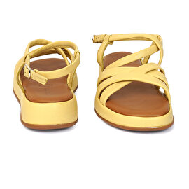 Kadın Sarı Hakiki Deri Sandalet 3Y2CS50712-6