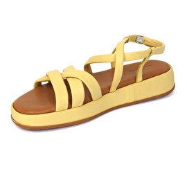 Kadın Sarı Hakiki Deri Sandalet 3Y2CS50712-2