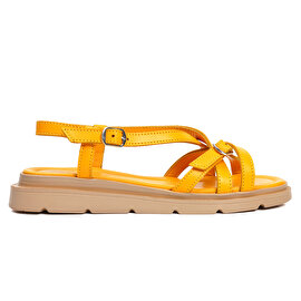 Kadın Sarı Hakiki Deri Sandalet 3Y2CS50768-1