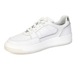 Kadın Beyaz Gümüş Hakiki Deri Sneaker Ayakkabı 3Y2SA32311-2