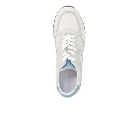 Kadın Kırık Beyaz Mavi Hakiki Deri Spor Ayakkabı 3Y2SA32320-3