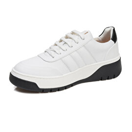 GreyderLAB Kadın Siyah Beyaz Hakiki Deri Sneaker Ayakkabı 3Y2SA45050-2
