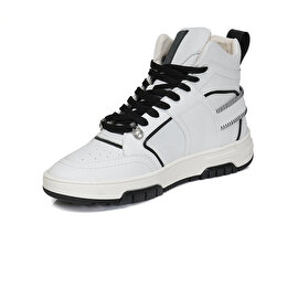 GreyderLAB Kadın Beyaz Siyah Hakiki Deri Sneaker Ayakkabı 3Y2SA45091-2
