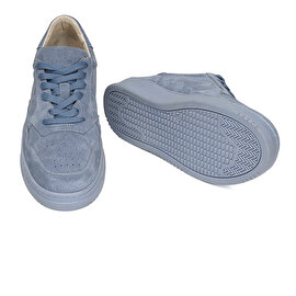 Kadın Mavi Süet Hakiki Deri Sneaker Ayakkabı 3Y2SA50742-6