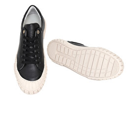 Kadın Siyah Hakiki Deri Sneaker Ayakkabı 3Y2SA50765-6