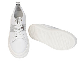 Kadın Beyaz Hakiki Deri Sneaker Ayakkabı 3Y2SA50766-5