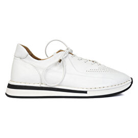 Kadın Beyaz Hakiki Deri Sneaker Ayakkabı 3Y2UA57946-1