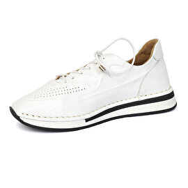 Kadın Beyaz Hakiki Deri Sneaker Ayakkabı 3Y2UA57946-2