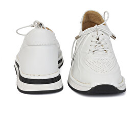 Kadın Beyaz Hakiki Deri Sneaker Ayakkabı 3Y2UA57946-6