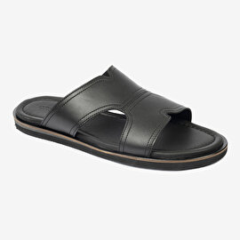 Erkek Siyah Hakiki Deri Terlik 4Y1FT64520-1