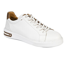 Erkek Beyaz Hakiki Deri Sneaker Ayakkabı 4Y1SA14811-1