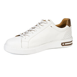 Erkek Beyaz Hakiki Deri Sneaker Ayakkabı 4Y1SA14811-2