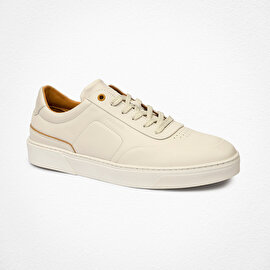 Erkek Kirli Beyaz Hakiki Deri Sneaker Ayakkabı 4Y1SA17421-1