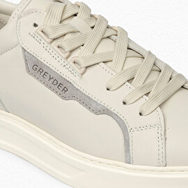 Erkek Kirli Beyaz Hakiki Deri Sneaker Ayakkabı 4Y1SA17430-5