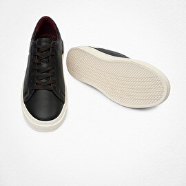 Erkek Siyah Hakiki Deri Sneaker Ayakkabı 4Y1SA17490-6