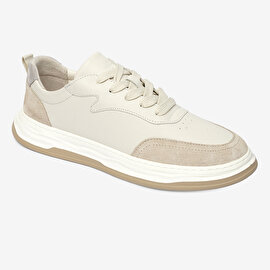 Erkek Açık Vizon Hakiki Deri Sneaker Ayakkabı 4Y1SA17511-1