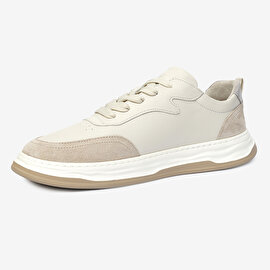 Erkek Açık Vizon Hakiki Deri Sneaker Ayakkabı 4Y1SA17511-3