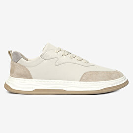 Erkek Açık Vizon Hakiki Deri Sneaker Ayakkabı 4Y1SA17511-2