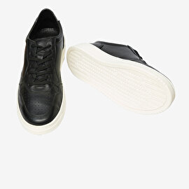 Erkek Siyah Hakiki Deri Sneaker  Ayakkabı 4Y1SA62609-6