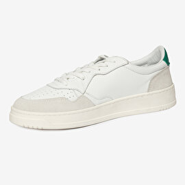 Erkek Beyaz Yeşil Hakiki Deri Sneaker Ayakkabı 4Y1SA62609-3
