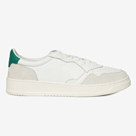 Erkek Beyaz Yeşil Hakiki Deri Sneaker Ayakkabı 4Y1SA62609-2