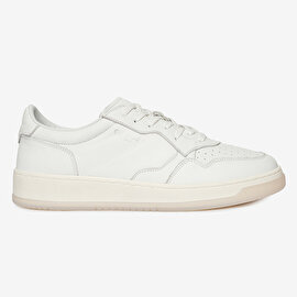 Erkek Kırık Beyaz Hakiki Deri Sneaker Ayakkabı 4Y1SA62609-2