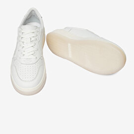 Erkek Kırık Beyaz Hakiki Deri Sneaker Ayakkabı 4Y1SA62609-6