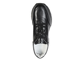 Erkek Siyah Hakiki Deri Sneaker Ayakkabı 4Y1SA64509-3