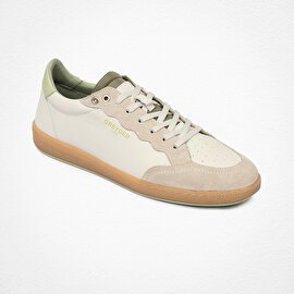 Erkek Bej Hakiki Deri Sneaker Ayakkabı 4Y1SA64532-1