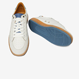 Erkek Beyaz Hakiki Deri Sneaker Ayakkabı 4Y1SA64532-6