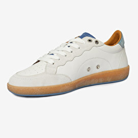 Erkek Beyaz Hakiki Deri Sneaker Ayakkabı 4Y1SA64532-3