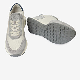 Erkek Açık Gri Hakiki Deri Sneaker Ayakkabı 4Y1UA17310-6