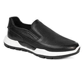 Erkek Siyah Hakiki Deri Sneaker Ayakkabı 4Y1UA17361-1