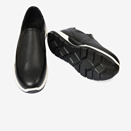 Erkek Siyah Hakiki Deri Sneaker Ayakkabı 4Y1UA17361-6