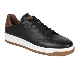 Erkek Siyah Hakiki Deri Sneaker Ayakkabı 4Y1UA17521-1
