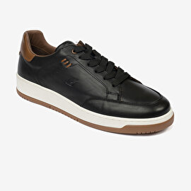Erkek Siyah Hakiki Deri Sneaker Ayakkabı 4Y1UA17521-1
