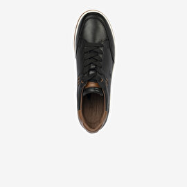 Erkek Siyah Hakiki Deri Sneaker Ayakkabı 4Y1UA17521-4