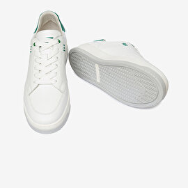 Erkek Beyaz Hakiki Deri Sneaker Ayakkabı 4Y1UA17521-6