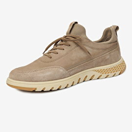Erkek Koyu Vizon Hakiki Deri Sneaker Ayakkabı 4Y1UA17611-3