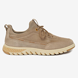 Erkek Koyu Vizon Hakiki Deri Sneaker Ayakkabı 4Y1UA17611-2