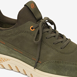 Erkek Haki Hakiki Deri Sneaker Ayakkabı 4Y1UA17611-5