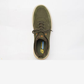 Erkek Haki Hakiki Deri Sneaker Ayakkabı 4Y1UA17611-4