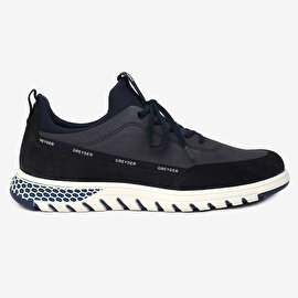 Erkek Açık Lacivert Hakiki Deri Sneaker Ayakkabı 4Y1UA17611-2