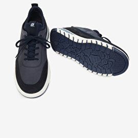 Erkek Açık Lacivert Hakiki Deri Sneaker Ayakkabı 4Y1UA17611-6