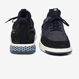 Erkek Açık Lacivert Hakiki Deri Sneaker Ayakkabı 4Y1UA17611-7