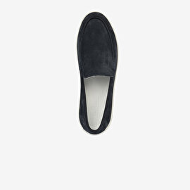 Erkek Lacivert Hakiki Deri Loafer Ayakkabı 4Y1UA64565-6