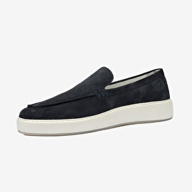 Erkek Lacivert Hakiki Deri Loafer Ayakkabı 4Y1UA64565-5