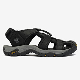 Kadın Siyah Koyu Gri Hakiki Deri Sandalet 4Y2CS30641-2