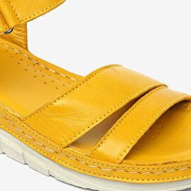 Kadın Sarı Hakiki Deri Sandalet 4Y2FS57472-5